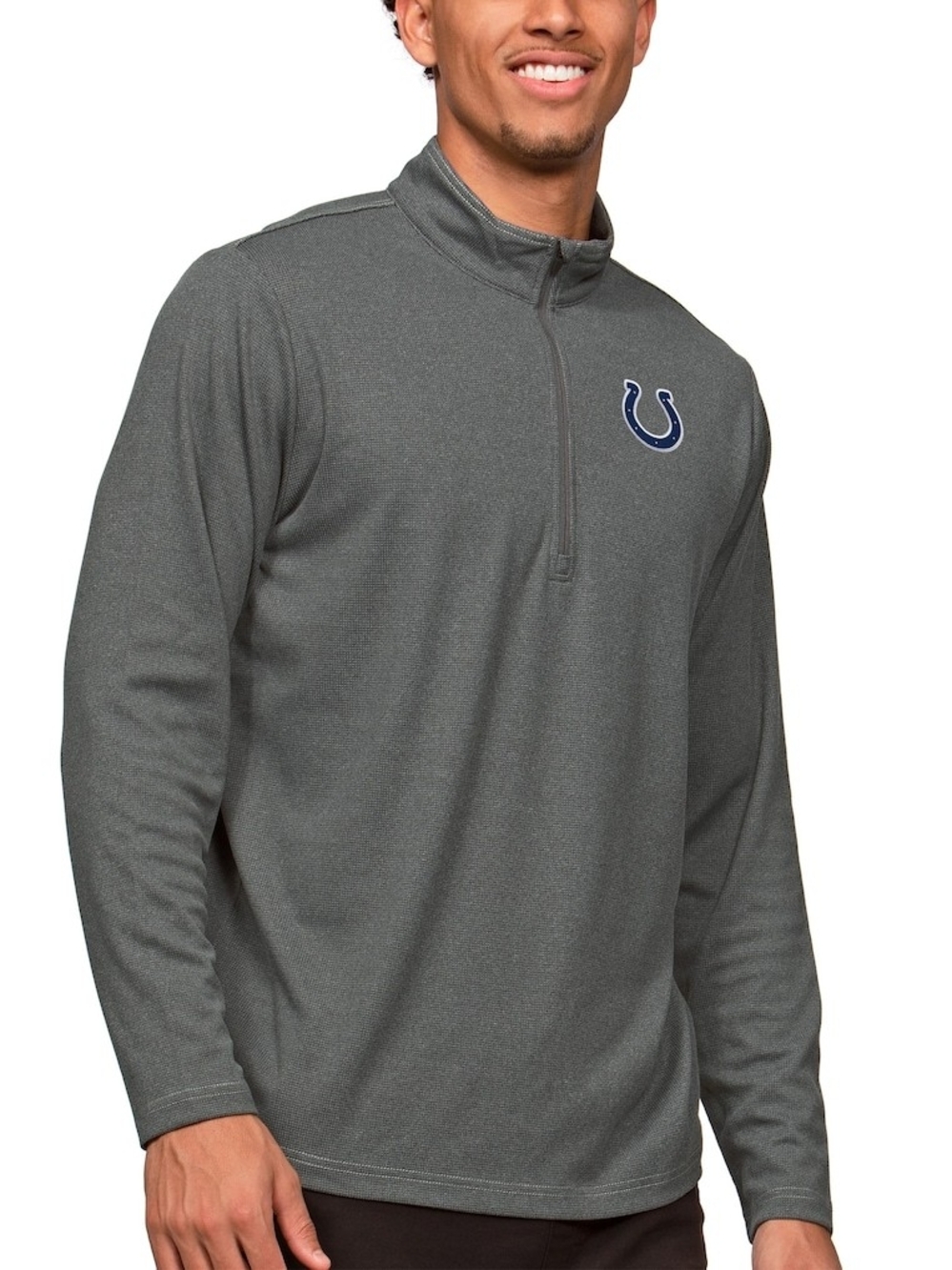 Nike Men's Indianapolis Colts Antigua Heathered Charcoal Epic Quarter-Zip